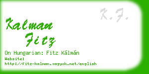 kalman fitz business card